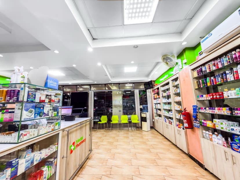 Well-stocked pharmacy aisle